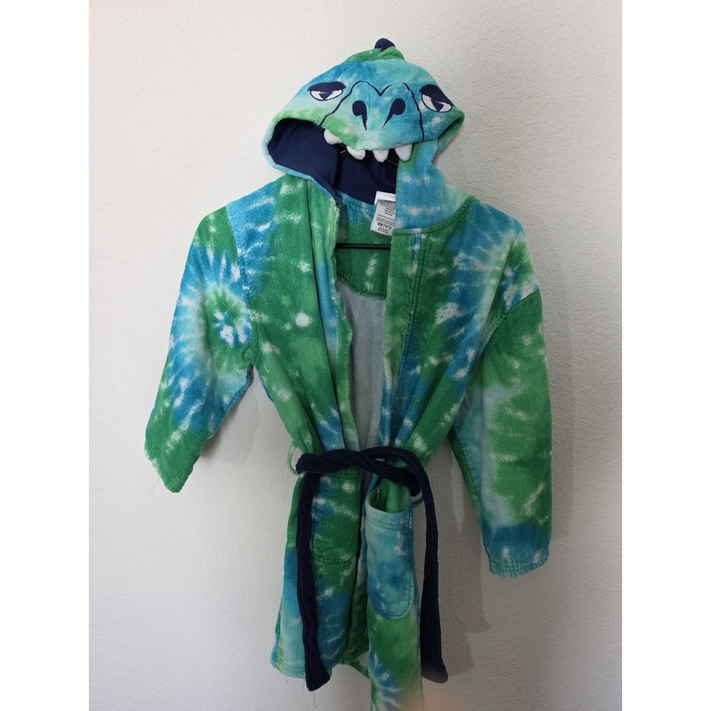 Saint Eve Swim Robe Bath Time  Size M 10/12 With Tie Dinosaur